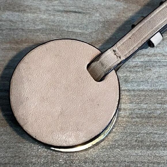 MK Michael Kors large gold tone keychain purse bag charm tan leather heritage - Picture 6 of 9